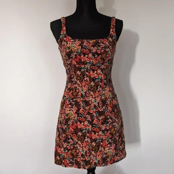 wild fable | Dresses | Target Womens Cord Fitted Pinafore Dress Wild Fable  Pink Floral Xs | Poshmark